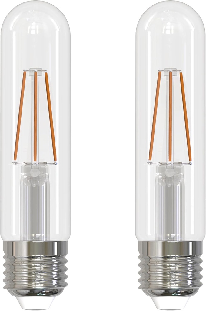 Bulbrite 776206 LED Filament T9 Light Bulb, 5.1W 2700k Warm White, Dimmable, E26 Base, Vintage Charm for Decorative Fixtures (2 Pack)