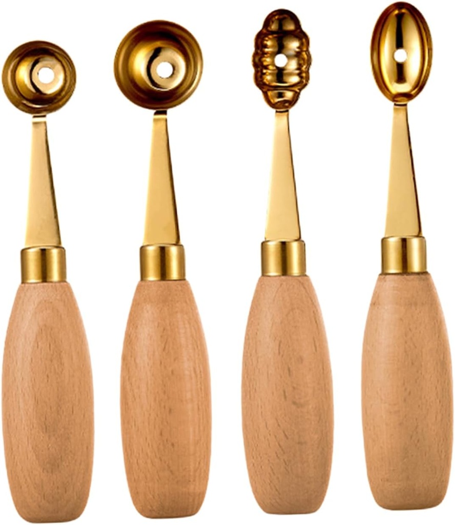 VALICLUD 4Pcs Melon Ball Maker Fruit Scoop Smooth Polished Heads Lightweight Dessert Ball Maker for Watermelon Cantaloupe Ice Cream and Fruit Scooping