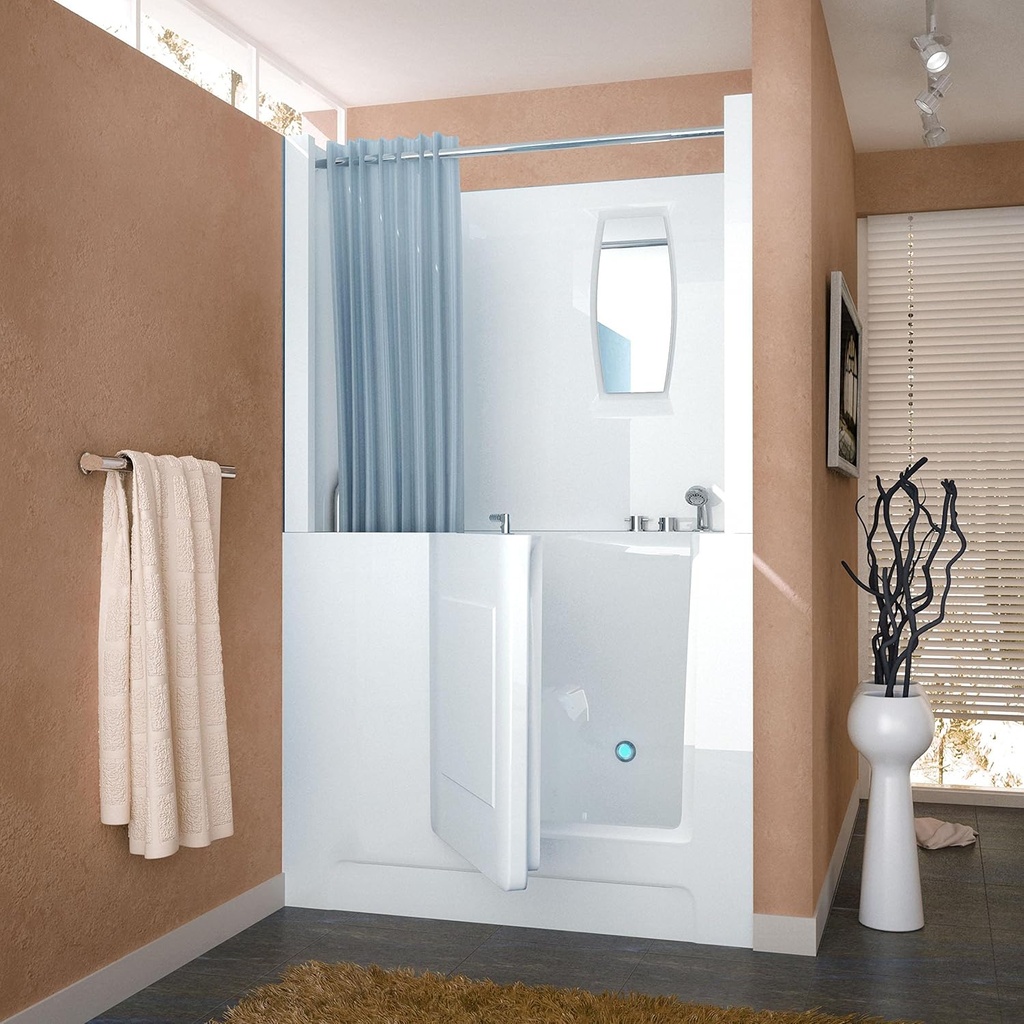 Spa World Venzi Vz2747rws Rectangular Soaking Walk-In Bathtub, 27x47, Right Drain, White