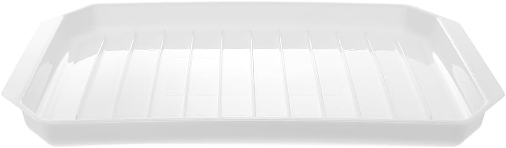 Zerodeko Microwave Bacon Cooker Tray Ceramic Baking Dish with Deep Grooves for Fat Drainage Versatile Bakeware for Eggs Snacks and Even Heat Retention