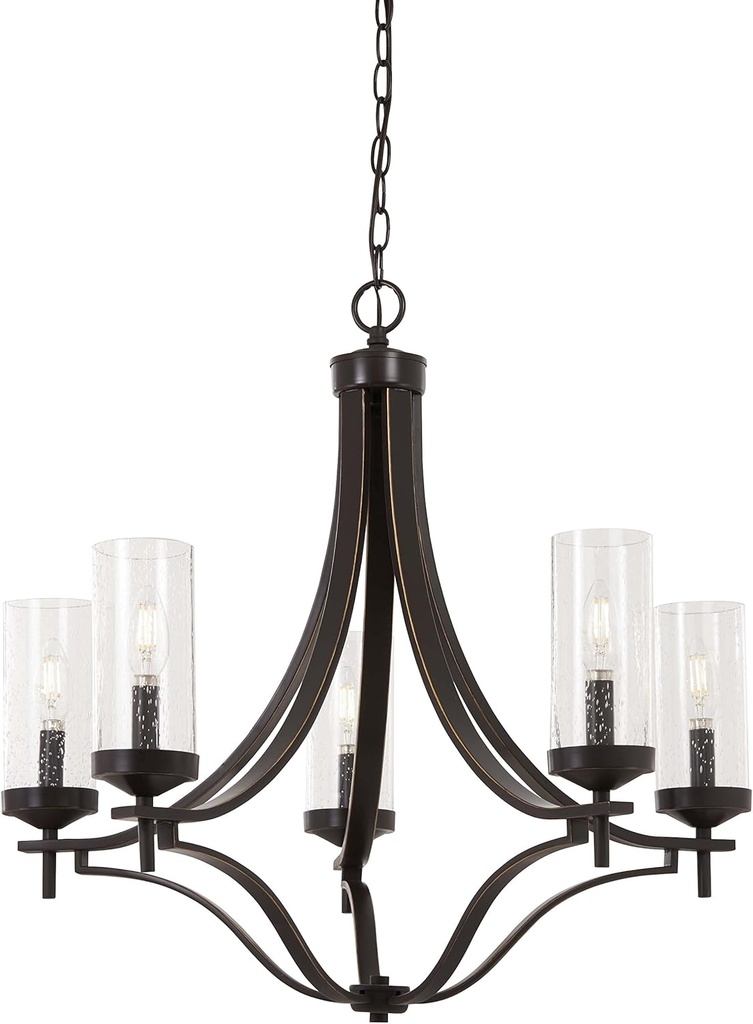 Minka Lavery Chandelier Pendant Lighting 4655-579 Elyton Dining Room Fixture, 5-Light 300 Watts, Bronze