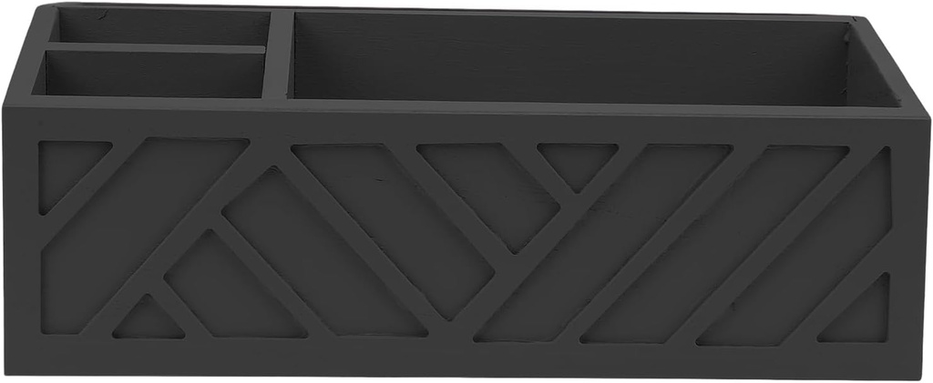 Focket Coffee Station Organizer, Wooden Coffee Bar Accessories Organizer with Pod Holder for Countertop Storage (Black)
