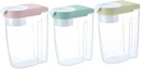 Garneck 3pcs Sealed Grains Storage Tank with Measurement Lid Airtight Food Storage Containers for Kitchen Organization Green