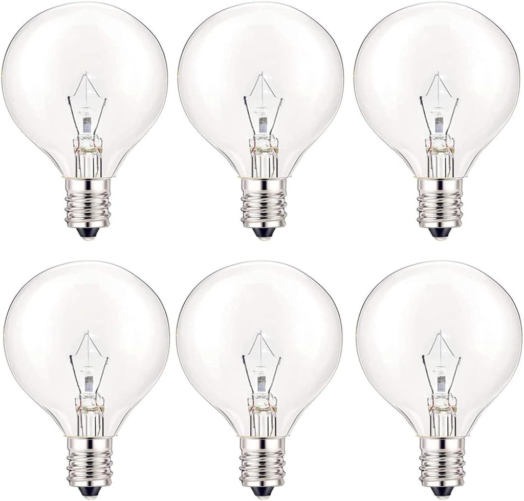 40 Watt Light Bulbs E12 Candelabra Base 120Volt Round Light Bulb for Chandelier Table Lamp Wall Sconces Candle Lamp Wax Melter (Soft Warm White)