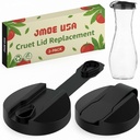 Jmoe USA Replacement Lids For Good Seasons Salad Dressing Cruet Glasses | Food-Grade Plastic | Tight Fit & Closeable Cap | 2-Pack