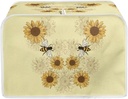 Sunflower Bee Print Toaster Dust Cover Anti-Scratch Bread Machine Protection Cover Dust Proof Case Kitchen Small Appliance Dust Cover for Most Standard 4 Slice Toaster