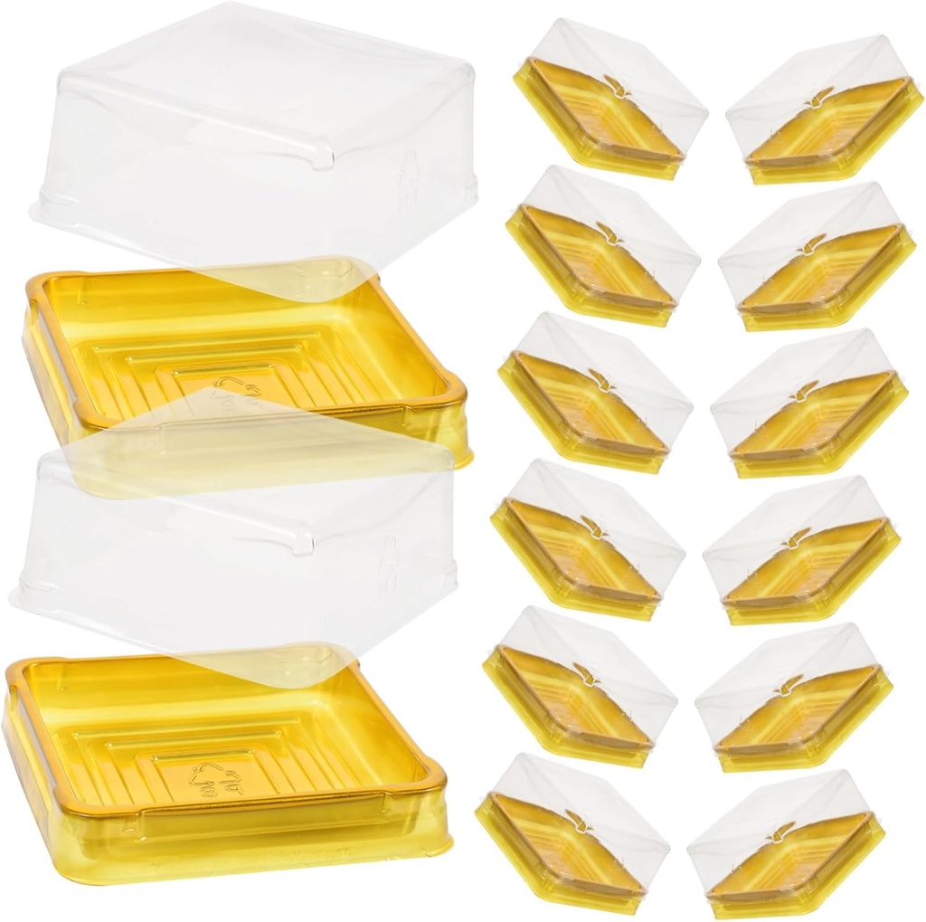 50pcs Square Moon Cake Packaging Boxes Dessert Containers for Macaroons Cupcakes Egg Yolk Pastries Bakery Treat Storage