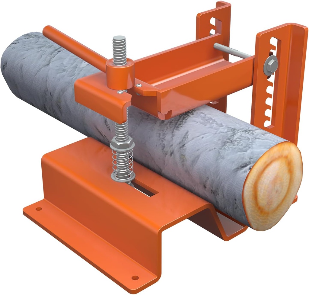 Log Clamp Lock for 1-1/2" - 4-1/2" Logs, Heavy-Duty Log Holder for Cutting, Quick Adjustment and Locking Wood, Orange