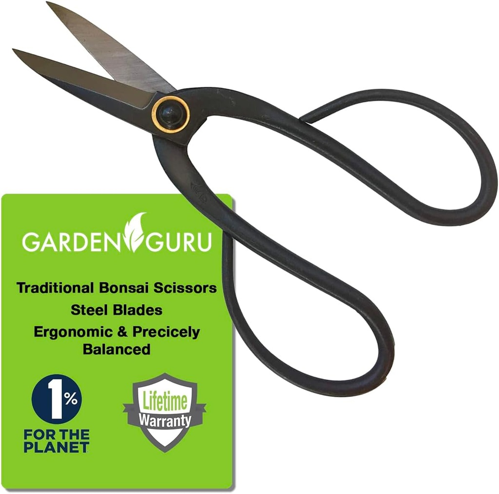 GARDEN GURU Professional Bonsai Scissors 200mm - Traditional Butterfly Pruner Shear for Precise Trimming Pruning and Deadheading of Flowers Plants, Japanese Bonsai Garden Tools