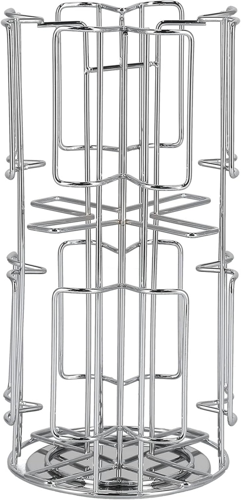 Household Rotatable Coffee Capsule Holder, Large Capacity Storage Rack Shelf for 64Pcs Capsules, 360 Degree Rotating Base, Sturdy Iron Structure, Unique Design, Kitchen Countertop