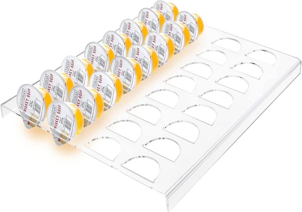 Cocktail Capsules Holder Compatible With Bartesian Capsules,Acrylic Tassimo Coffee Capsule Drawer Storage for Kitchen, Home, Office - Clear,32 Slots