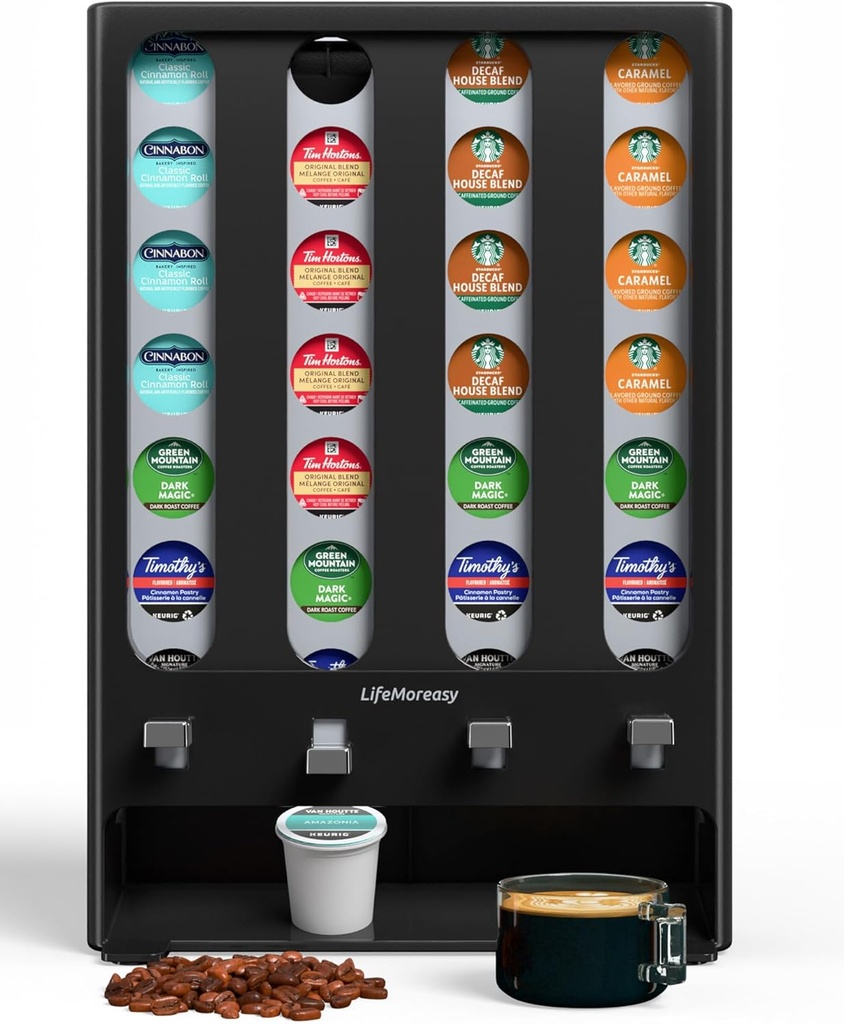 K Cup Holder Creative Coffee Pods Storage Stand Vending-Style K Pod Dispenser K Cup Organizer for 28 Pods