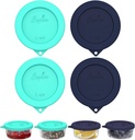 Sophico 1 Cup Round Silicone Storage Cover Lids Replacement for Anchor Hocking and Pyrex 7202-PC Glass Bowls (Container not Included) (Mint - Navy Blue)