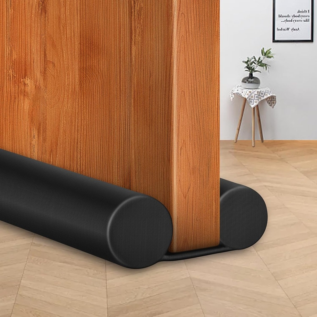 MAXTID Under Door Draft Blocker Black Door Draft Stopper 38" Noise Reducer Breeze Light Cold Air Guard Sound Proof Door Sweep 32" 36" 38" Weather Stripping Door Bottom Seal Insulation Strip Gap Filler
