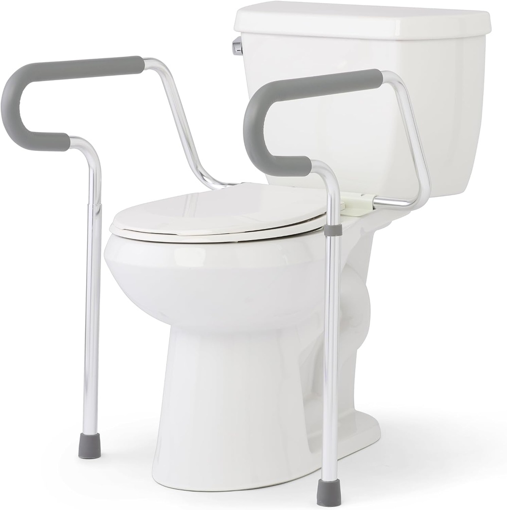 Medline Guardian Toilet Safety Rail – Adjustable Height, Robust & Reliable, 300 lb Weight Capacity, Ideal for Medical Patients, Hospitals, Nursing Homes