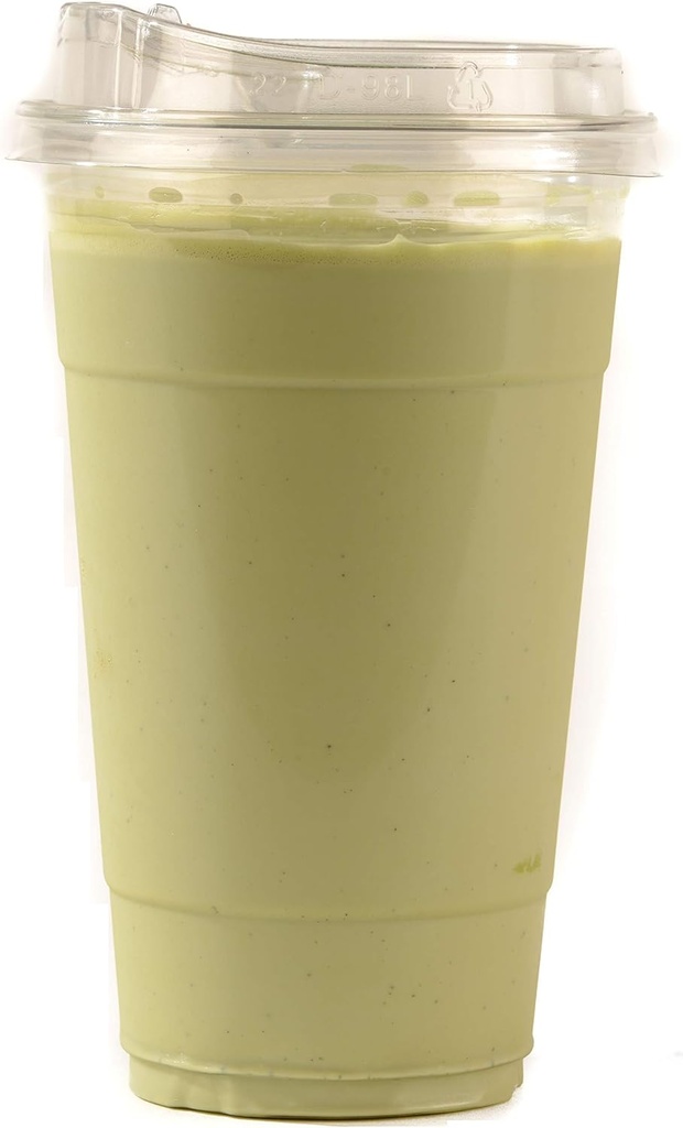 [25 PACK] 24 oz Cups | Iced Coffee Cups and Sip Through Lids | Cold Smoothie | Disposable Plastic Cups with Sip Through Lids | Clear Pet Cups | Ideal for Parfait, Juice, Soda, Party, BPA Free