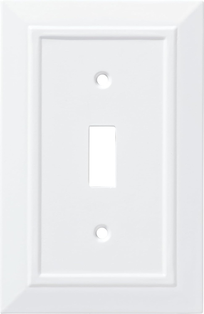 Franklin Brass Classic Architecture (1-Pack) Decorative Light Switch Cover Wall Plate Pure White 1-Gang Wall Plate Switch/Toggle Plate Guards Electrical Outlet Covers W35241-PW-C