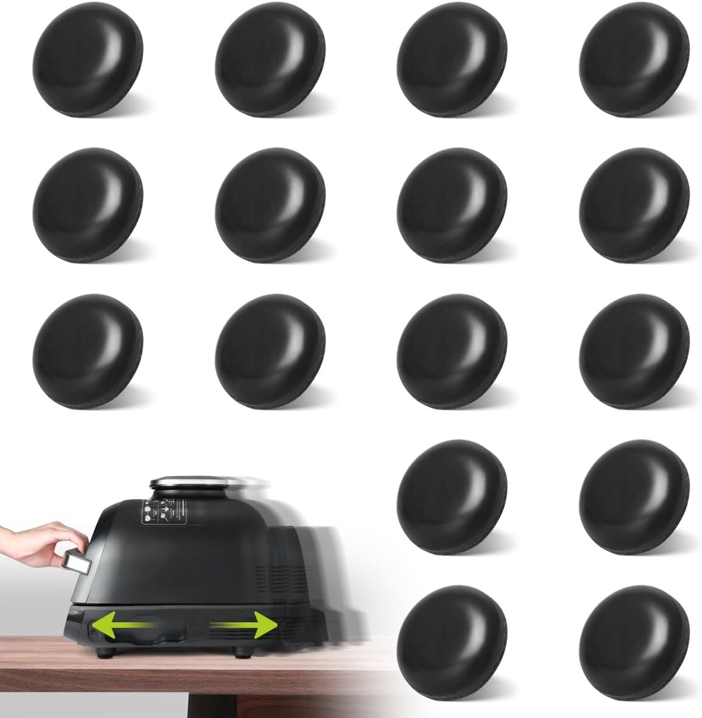 Aieve Black Appliance Slider, 16 Pcs Self Adhesive Appliances Sliders Countertop Caster Wheels, Kitchen Essentials Organization Home Must Have Gadgets