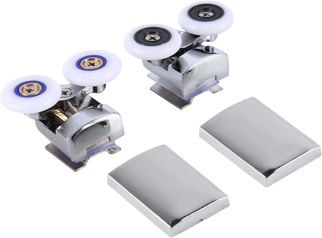 Shower Door Rollers Runners Wheels, Twin Top Bottom Zinc Alloy 26mm Wheel, Adjustable, for Most Shower Enclosures