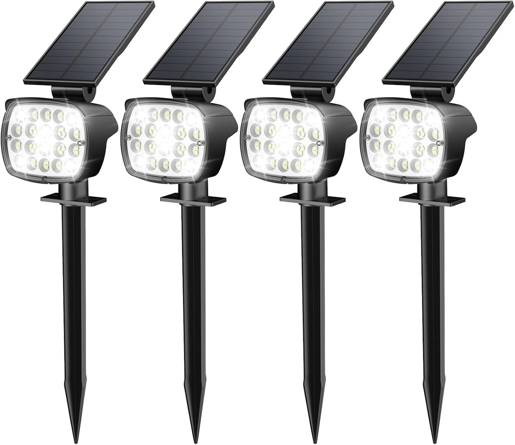 Kaxiida Solar Lights Outdoor Waterproof - 2025 Upgrade 3 Level Ultra Bright Spot Lights Uplights, LED Landscape Spotlight for Tree, Pathway, Wall, Adjustable Solar Panel Auto On/Off