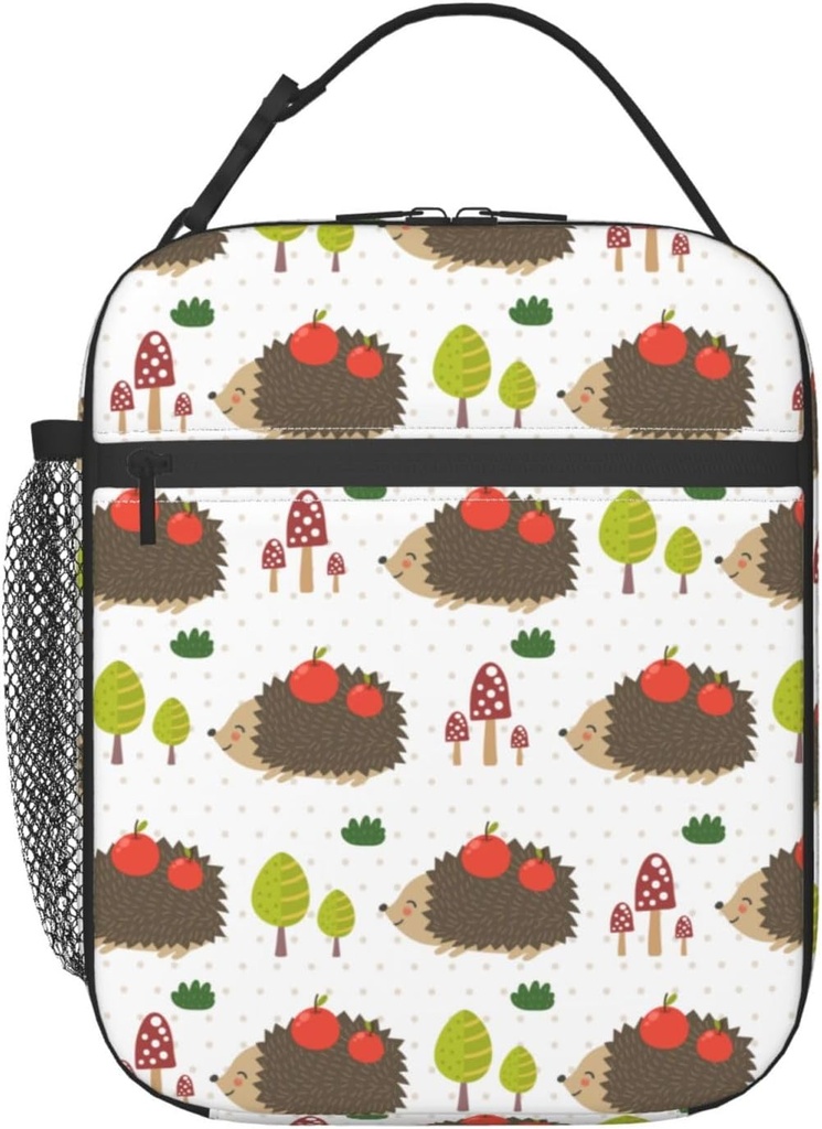 Cute Hedgehog Insulated Lunch Bag, Reusable Lunch Box Tote Bag For Office Work Picnic Travel Women/Men