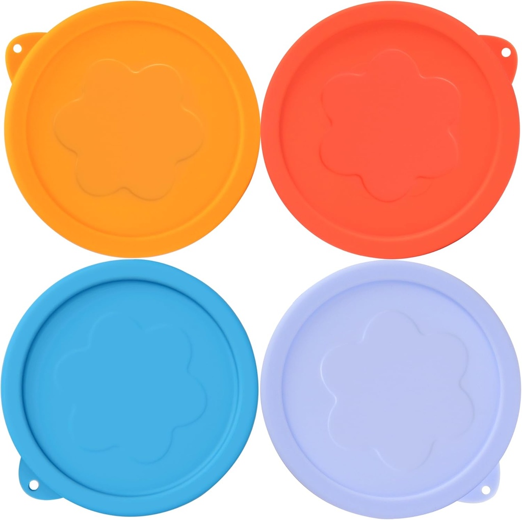2 Cup Silicone Replacement Lids Storage Cover for Pyrex 7200-PC and Anchor Hocking Glass Bowls (Container not Included) 4 Pack Microwave, Dishwasher and Freezer Safe
