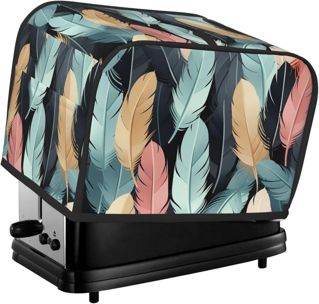 Feather Toaster Cover 2 Slice, Two Slice Bread Machine Covers Quilted Toaster Dust Cover Bread Maker Cover Universal Size Kitchen Small Appliance Cover With Top Handle