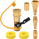 7pcs Propane Quick Connect Fittings,1/4" RV Propane Quick Connect Fittings Adapter with 3/8" Flare x 1/4" NPT Male Pipe Half-Union Fitting 1/4" Male NPT 1/4" Female NPT