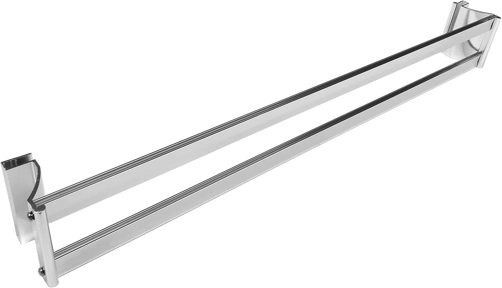 Chrome Sliding Frameless Shower Door Double Towel Bar Kit - 30" Long