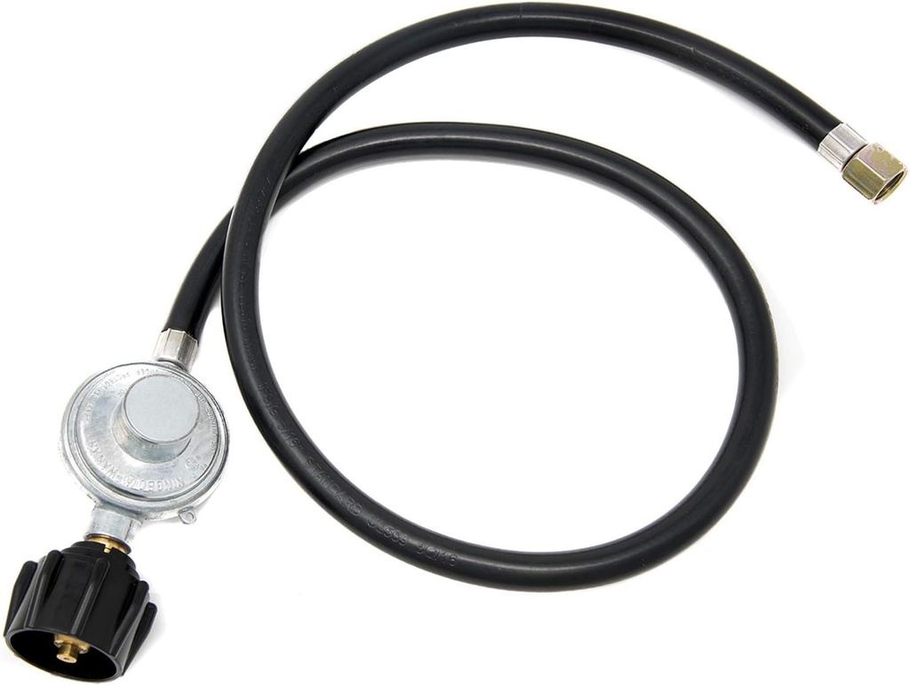 GasOne Propane Regulator 3 Feet Universal QCC1 Grill Replacement with 36 inches hose for Most LP Gas Grill, Heater and Fire Pit Table, 3/8" Female Flare Nut
