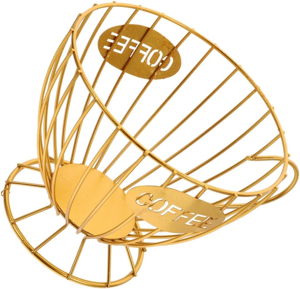 Cabilock Organizer Basket Elegant Hollow Design for Fruits Snacks Coffee Stylish Desktop Holder for Kitchen Office Multipurpose Storage