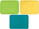 6 Cup/1.5 L Spring Green, Yellow, Turquoise Replacement Lids/Covers for Pyrex 7211-PC, 6 Cup/48oz Anchor Hocking & Klare Ware Storage Bowls *Lids Only* - *Glass Container Not Included* (3 Pack)