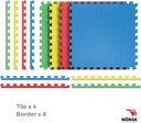 Norsk Reversible Kids Puzzle Play Mats 1/2" Thick EVA Interlocking Foam Tiles (Multicolor/Black 16 Tiles - 64 sq. Ft. 1/2" Thick)