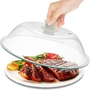 OEC Lighter Weight Tempered Glass Microwave Splatter Cover - 11.5 inch - Heat-Resistant & Impact-Resistant, Reinforced Glass Lid with Vent, Silicone Knob, Dishwasher Safe, 100% Food Grade - BPA Free