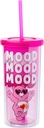 Silver Buffalo Care Bears Mood Plastic Tall Cold Cup with Lid and Straw Featuring Love-A-Lot Bear, 20 Ounces