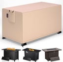 QH.HOME Fire Pit Cover Rectangular 44 x 28 Inch,Outdoor Waterproof Fire Pit Table Cover Strong Tear Resistant and Fading Resistant for Rectangle Patio Furniture Fireplaces - Wheat