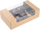 Restaurantware Pastry Tek 7.9 x 4.7 x 2.4 Inch Pastry Boxes 100 Disposable Donut Boxes - With Clear Window Easy Assembly Kraft Paper Cookie Packaging Boxes For Muffins Cupcakes And Mini Cakes