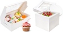 Bundle of 15 Pack Cupcake Boxes and 10 Pack Cake Boxes for Cakes, Pies, Pastries, Birthday, Party