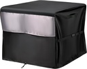 COSFLY Heavy Duty Fire Pit Covers Square Waterproof 32x24 Inch, Tear-Resistant Triple-Layer Reinforced Oxford Fabric with Adjustable Straps Fits for 28-32 Inch Fire Table, Black &Grey
