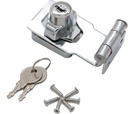 90 Degrees Keyed Door Lock Hasp Latch,Twist Knob Keyed Locking Hasp,3 Inch Zinc AlloyTwist Knob Keyed Lock Hasp for Small Doors,Cabinets, Desks (Silver)