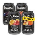Humm Probiotic Kombucha Zero Sugar Variety Pack, No Refrigeration Needed, Keto Friendly, Organic, Vegan, Gluten Free, 12oz Cans (16 Pack)