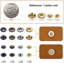Qfun 120 Set Snap Fasteners Kit for Leather 12mm Metal Button Snaps Press Studs with 4 Setter Tools, 1 Hammer, 4 Color Leather Snaps for Clothes, Jackets, Jeans Wears, Bracelets, Bags