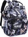 AmHoo Insulated Lunch Box Cooler Backpack Waterproof Leak-Proof Lunch Bag Tote for Men Women Hiking Beach Picnic Trip with Strongest YKK Zipper Black Flower Pattern