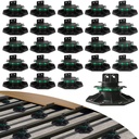 Adjustable Plastic Deck Pedestals, 24 PCS Heavy Duty Deck Blocks Foundation Base Support, Decking Foundation Blocks Level up 1-3/16" to 2-3/8", Deck Pedestal Flooring Platform Joists Beams Support