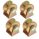 V Groove Wheel, Steel Heavy Duty Caster Wheels Schuifpoort Rollers Druk lager Pully Lang-Lasting Handige V-Shaped Bracket Roller (4, Grov-2 in)