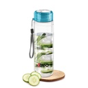 Treo door Milton Hector Glasfles 1000 ml I Leak Proof I Premium Glas I Food Grade-Bpa Free Materiaal I Geur Proof I Gemakkelijk te dragen riem I Perfect voor thuis, kantoor, blauw