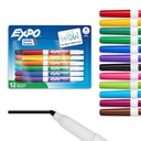 EXPO Dry Wis Markers, Low Odor Ink, Assorted Colors, Fine Tip, 12 Tellen - Terug naar school, Leraar, Klaslokaal, Kantoorbenodigdheden