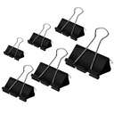 DSTELIN Binder Clips Paper Clamps Diverse maten 100 Tellen (zwart), X Groot, Groot, Medium, Klein, X Klein en Micro, 6 Maten in één Pack, Meet Your Different Using Needs.