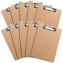 Letter size klemborden met lage profiel clip (Set van 10) - Hout klemborden Bulk 10 Pack, Heavy Duty klembord, Terug naar School Teacher Classroom Supplies, School Supplies voor studenten