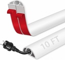 Herrlich Homes 9,9 ft Zelfklevend PVC Cord Hoes voor Vloer Cuttable Zachte PVC Floor Cord Hider 